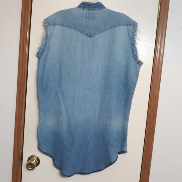 Wrangler Mens Sz Large (16½) Denim Shirt - Picture 3 of 5